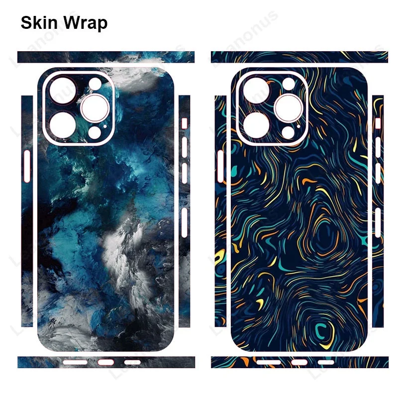 Dazzling Decal Skin for iPhone 14 13 15 12 11 Pro XS Max XR Colorful Back Screen Protector Film Cover Wrap Change Color Sticker