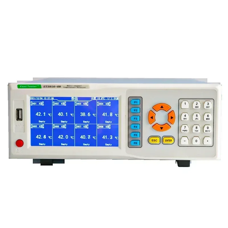 

Измеритель температуры ET3916: термопарный датчик, USB-подключение, 64-канальный регистратор данных температуры