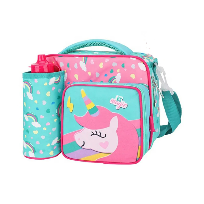 Primary School Lunch Bags for Children Complete Kit Handbags for Boys Lunch Box with Bottle Pockets Lunch Accesorios for Kids