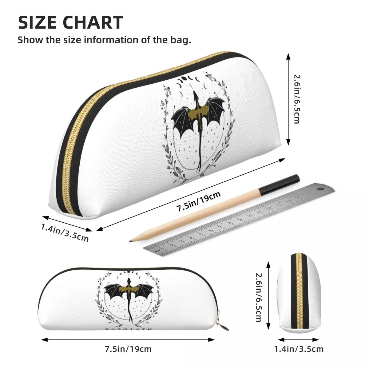 Basgiath War College مقلمة حامل أقلام تخزين لوازم القرطاسية سعة كبيرة صندوق القلم حقيبة أقلام رصاص للبنين بنات مدرسة