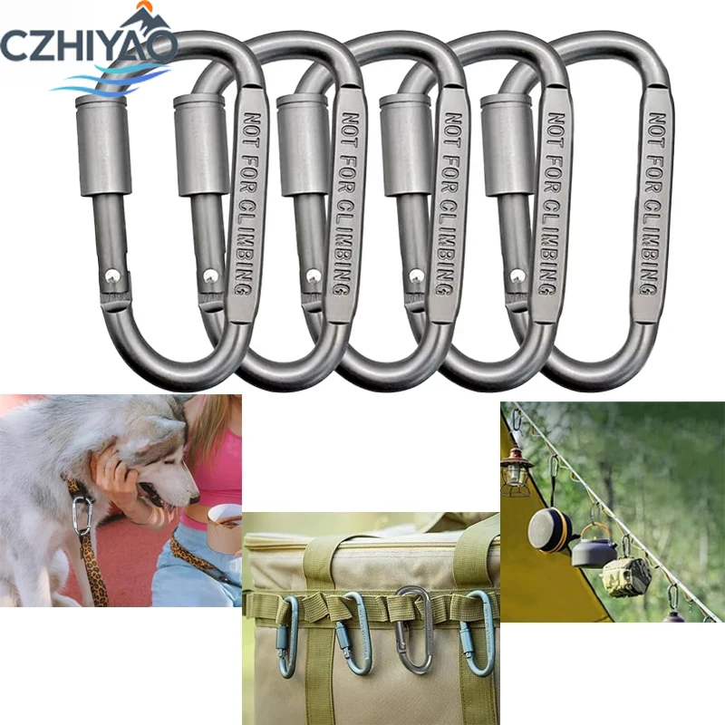 

CZHIYAO 10PCS D-Ring Locking Carabiner Screw Gate Twist Lock Buckle Backpacks Belts Dog Leashes Outdoor Gear Keychain Travel