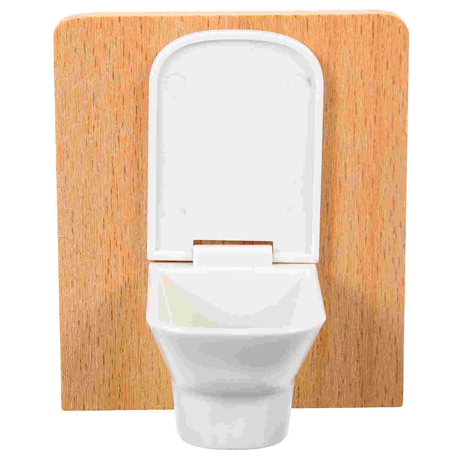 Miniature Wooden Toilet 1:12 Scale House Bathroom Decor Realistic Design Compact Safe Family Bonding Tiny