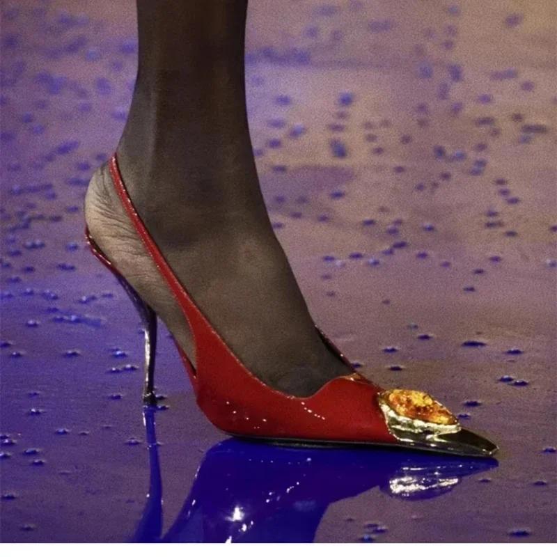 

Luxury High Heel Sandals Fashion Heterosexual Red High Heels Jewel Decoration Women Shoes Banquet Shoes Womens High Heel Sandals