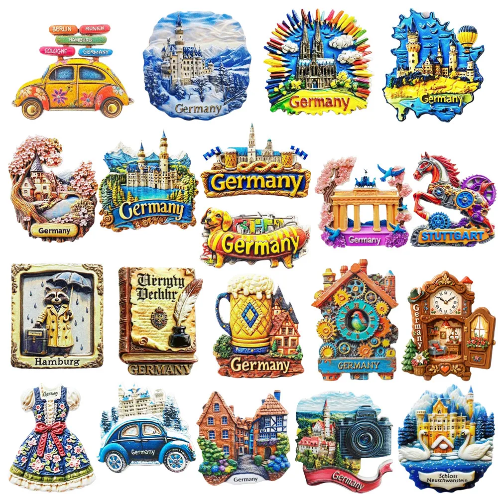 Europe Germany  3D Fridge Magnets Tourism Souvenir Refrigerator Magnets Sticker