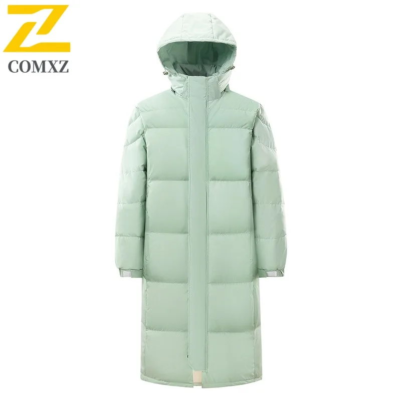 Maxbarley 2025 Winter Down Jacket Men Long Fashion Windproof Warm White Duck Down Filler Coat Snow Ski Cold Proof Puffer Jacket