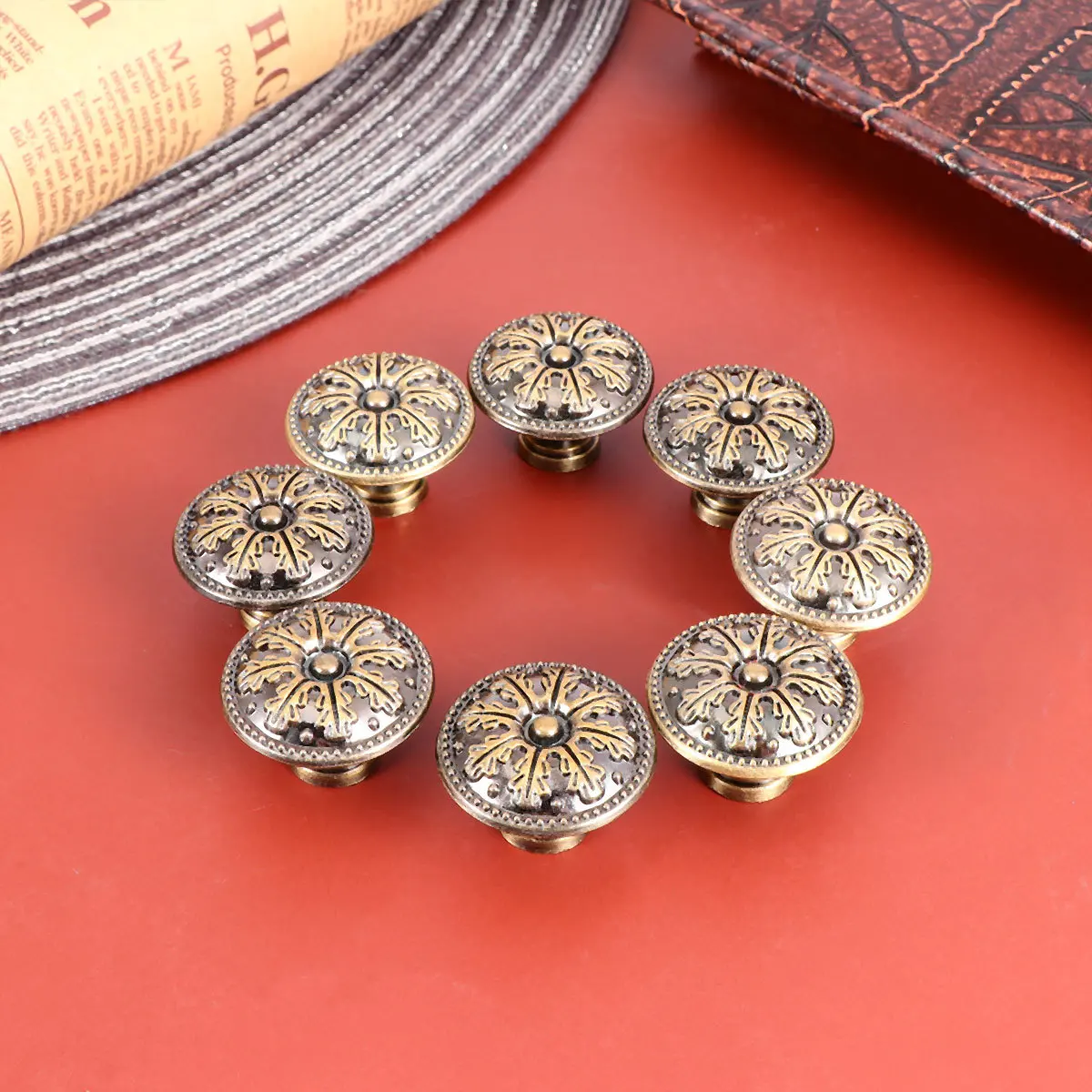 

8 Pcs Interior Cabinet Handle Door Knob Funiture Pull Ring Matte Cabinets