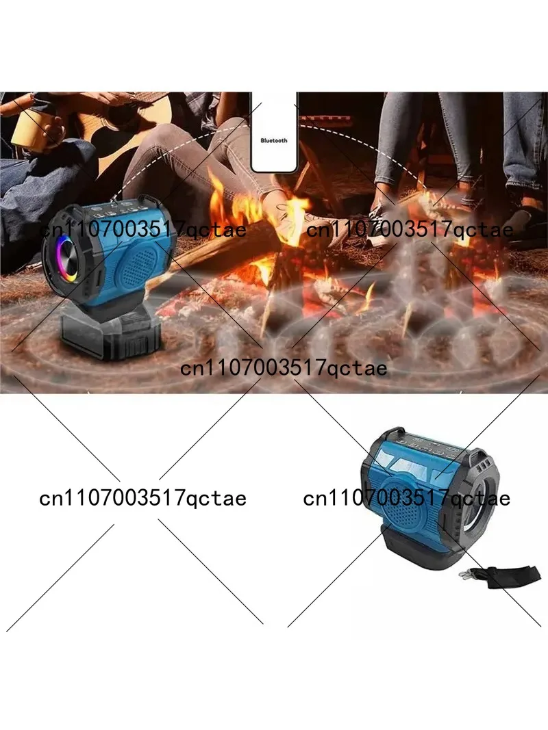 Portable Cordless Bluetooth Speaker for 18V-20V Battery, USB-C Charging, Loud Sound for Home and Party
