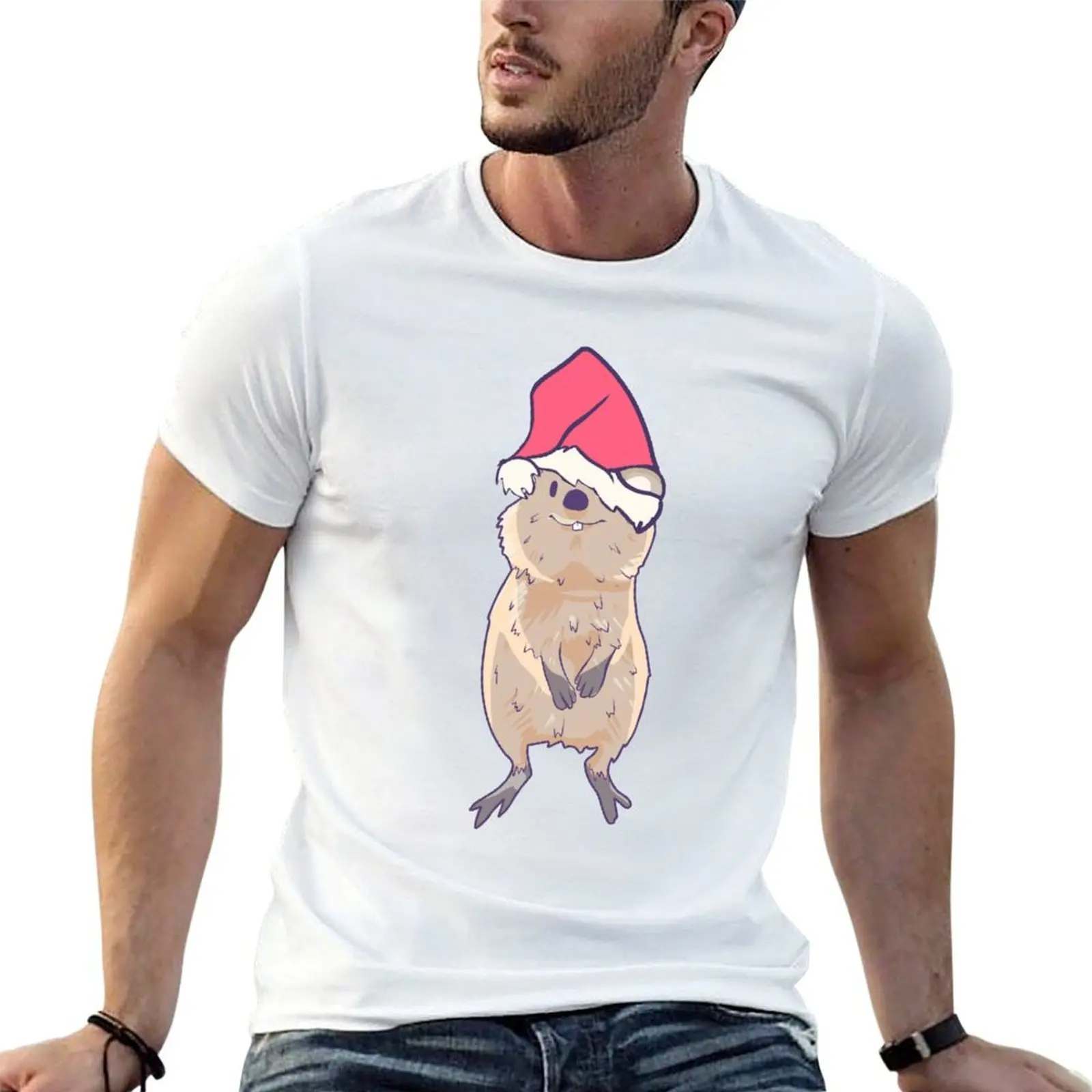 

Cute Christmas Quokka T-Shirt t shirts for man graphic vintage t shirt man casual T-Shirt