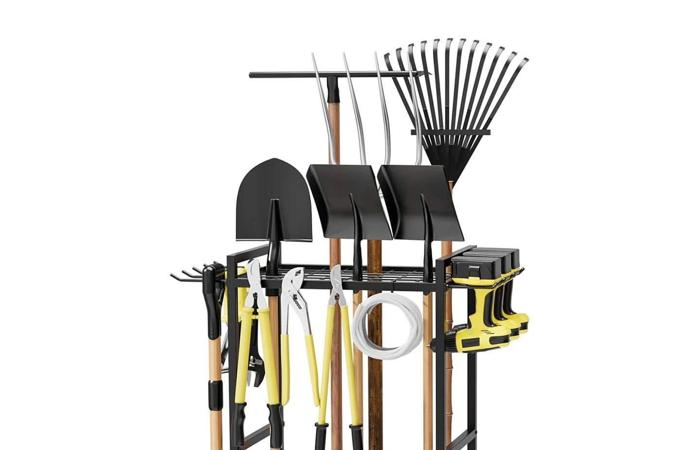 Garden Tool Storage Rack Metal Organizer for Yard Patio Shed Garage Farm Agricultural Implement Holder Heavy Duty Outdoor