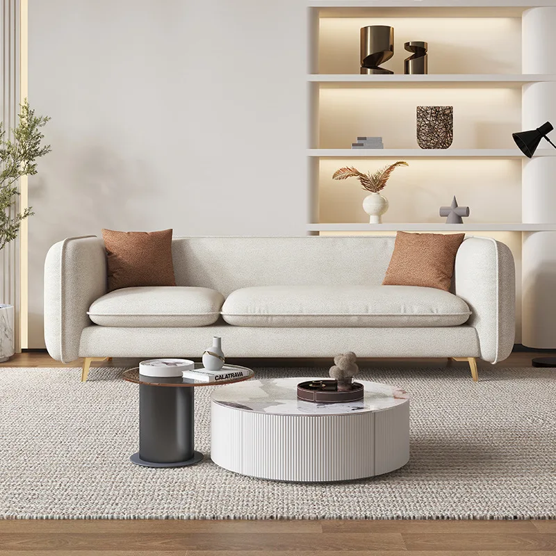 Modern Design 3-Seater Home Living Room Sofa Single Moderne Covers Set with Fabric and Sponge Filling