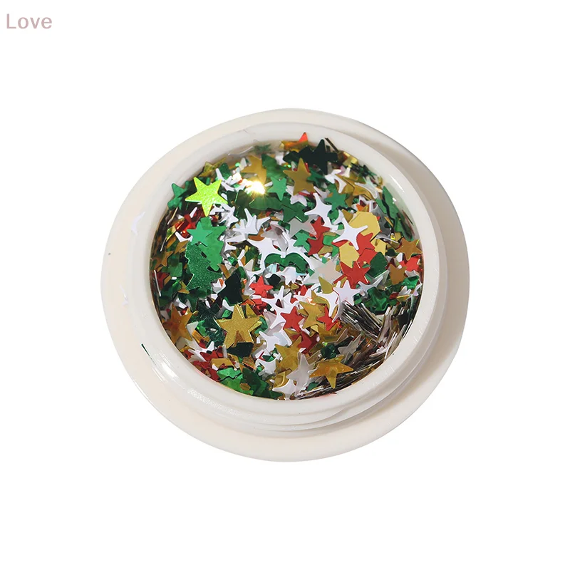 [L&P] ثلاثية الأبعاد عيد الميلاد الثلج المعادن مسمار بريق الترتر مختلط تصميم الجوف التدريجي رقائق الثلج ثلاثية الأبعاد عيد الميلاد الثلج ديكور