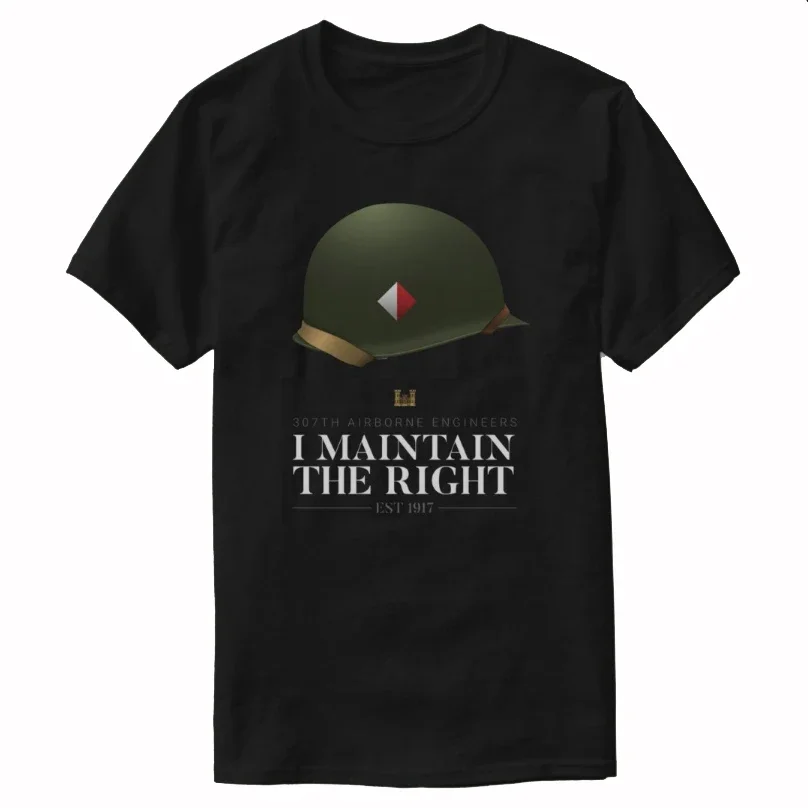 

82nd Airborne Division 307th Airborne Engineer Battalion T-Shirt 100% Cotton O-Neck Summer Short Sleeve Casual Mens T-shirt