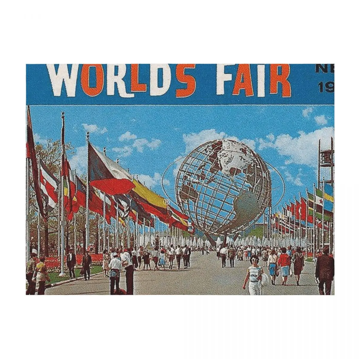 

1964 new york worlds fair poster,vintage poster,unisphere,flushing meadows,nyc,vintage travel posters,mcm,mid cent Throw Blanket