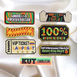 3-7PCS Kruikenstad Emblem Embroidery Patches Netherland Carnival Embroidered Sew Iron On Patches For Clothing Celebration Gifts