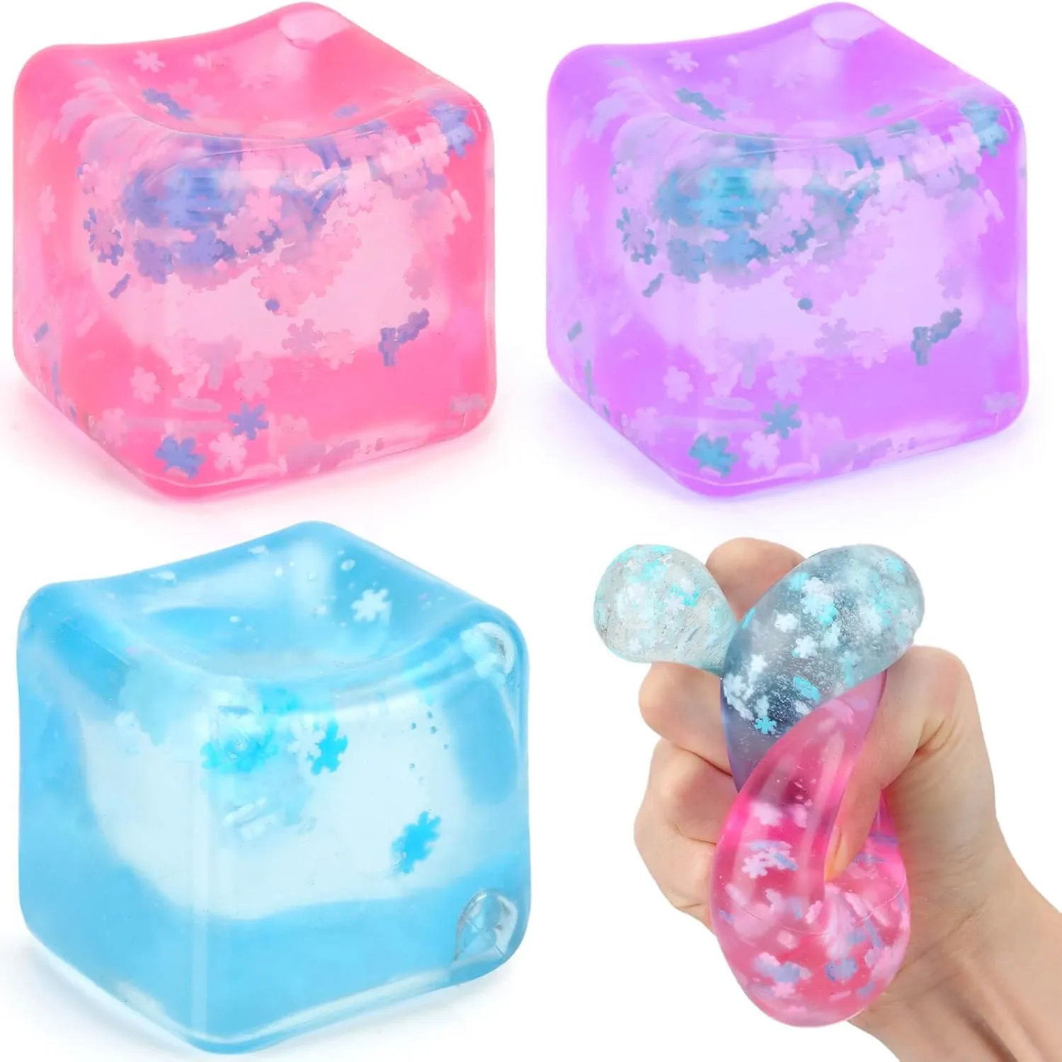 1PC Fidget Ice Cube ลูกบอลที่เพิ่มขึ้นช้า Sensory Fidget ของเล่นผู้ใหญ่ความเครียดบรรเทาบีบมือการออกกําลังกาย Calming เครื่องมือสําหรับเด็กผู้ใหญ่