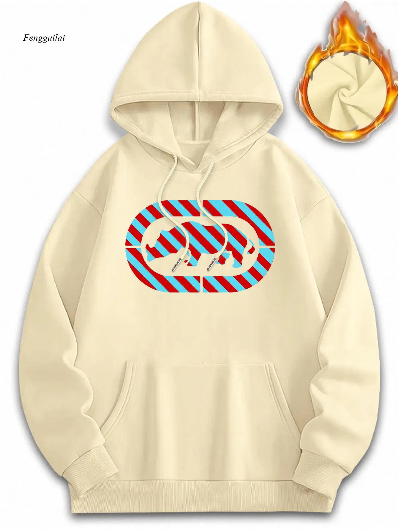 

Новая осенне-зимняя утолщенная толстовка с капюшоном на подкладке, теплый зимний пуловер с капюшоном на шнурке, карман-кенгуру