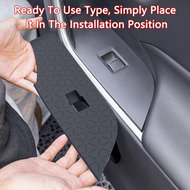 نافذة السيارة رفع لوح أزرار حصيرة سيليكون حماية المضادة للانزلاق الباب لوحة أزرار الوسادة صالح لتويوتا RAV4 20-25 الملحقات الداخلية