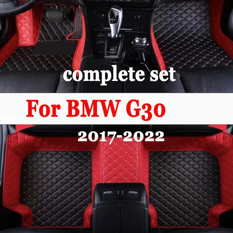 Custom Car Floor Mats for BMW G30 5 Series 2017-2022 Year Eco-friendly Leather Car Accessories Interior Details