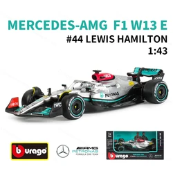 Bburago 1:43 2022 Mercedes-AMG W13 44 63 F1 Formula Racing Car Static Simulation Diecast Alloy Model Car