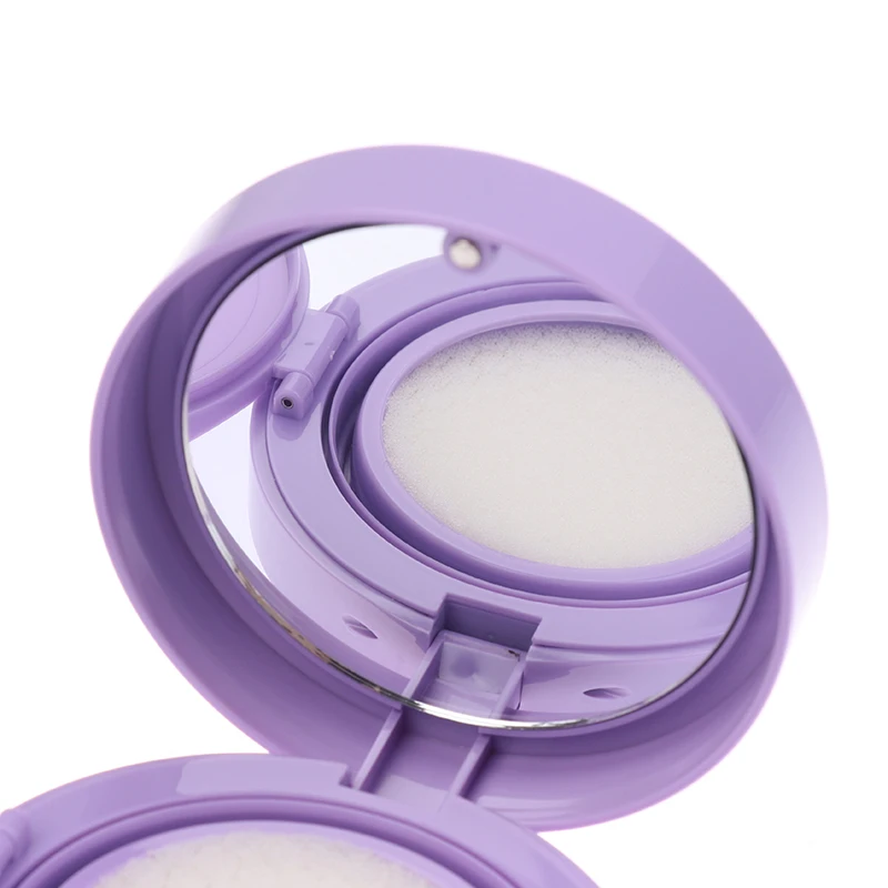 نفخة فارغة مع مرآة BB كريم حاوية مستحضرات التجميل الإسفنج ماكياج حالة الجمال استخدام الأرجواني وسادة هوائية الأساس DIY مربع