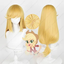 Applejack Cosplay Wig 65cm Long Golden Scalp Wigs Heat Resistant Synthetic Hair