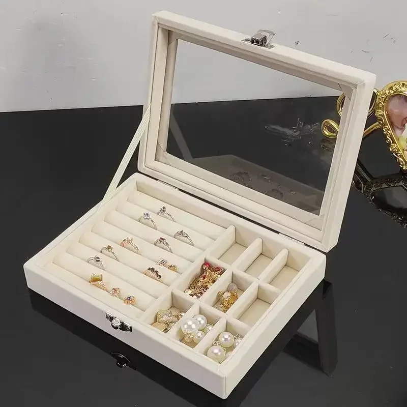 Jewelry Storage Box Earring Ring Necklace Organizers Storage Transparent Jewlery Holder Display Box for Jewelry  Classification