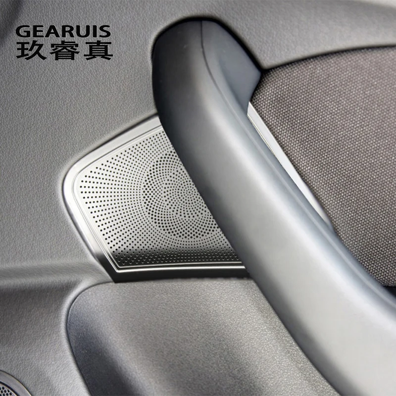 For Audi Q3 2013-2018 Car Door Armrest Handle Cover Loudspeaker Panel Stereo Audio Speaker panel Stickers Interior Accessories