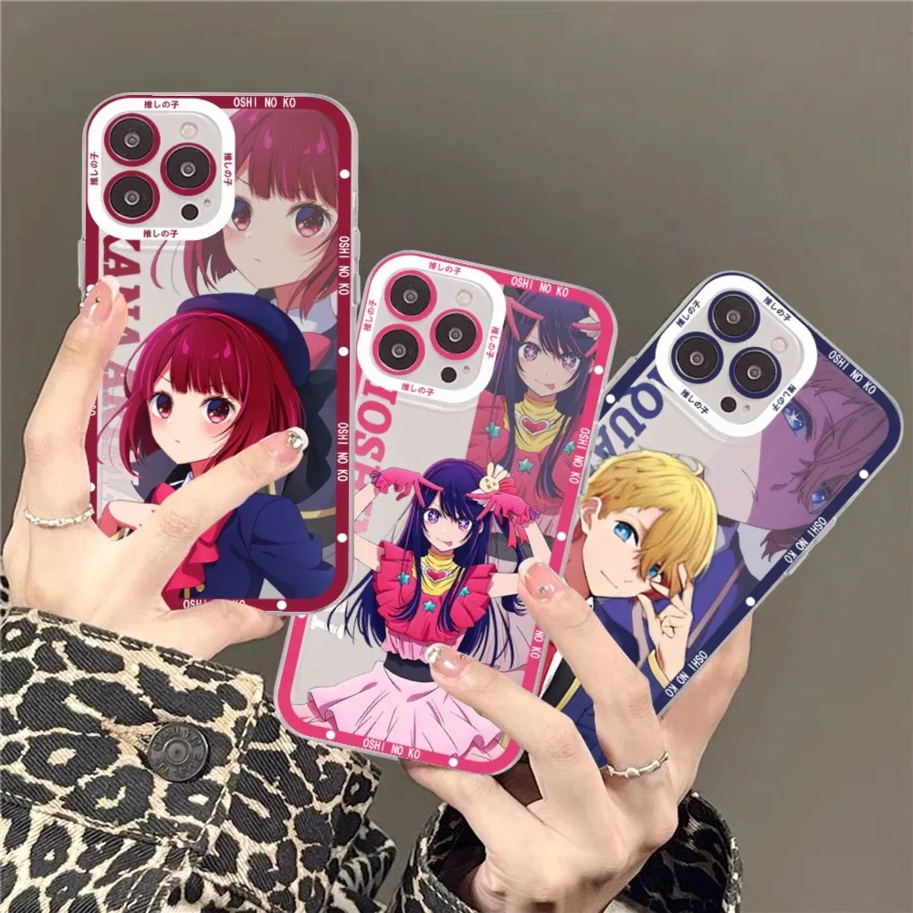 Oshi No Ko Anime Ai Hoshino Girl Phone Case For iPhone 11 12 13 14 Mini Pro Max XR X XS TPU Clear Case