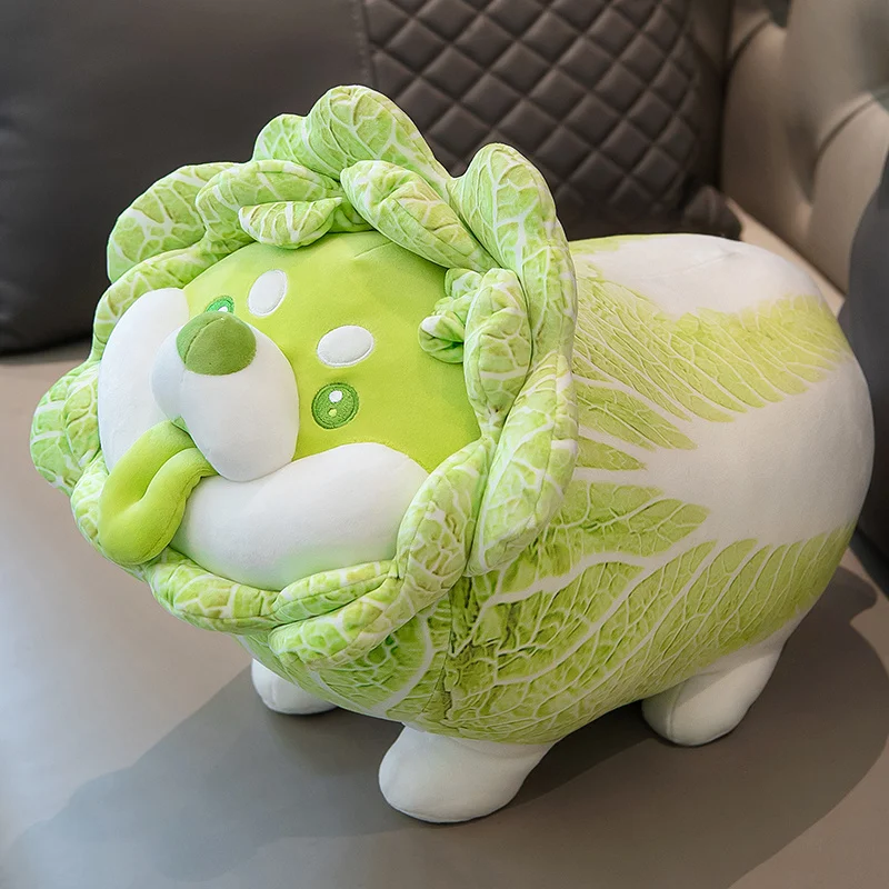 Elfos vegetais repolho cão brinquedo de pelúcia bonito dos desenhos animados travesseiro de dormir animal de pelúcia macio adorável artesanal boneca aniversário diversão presentes