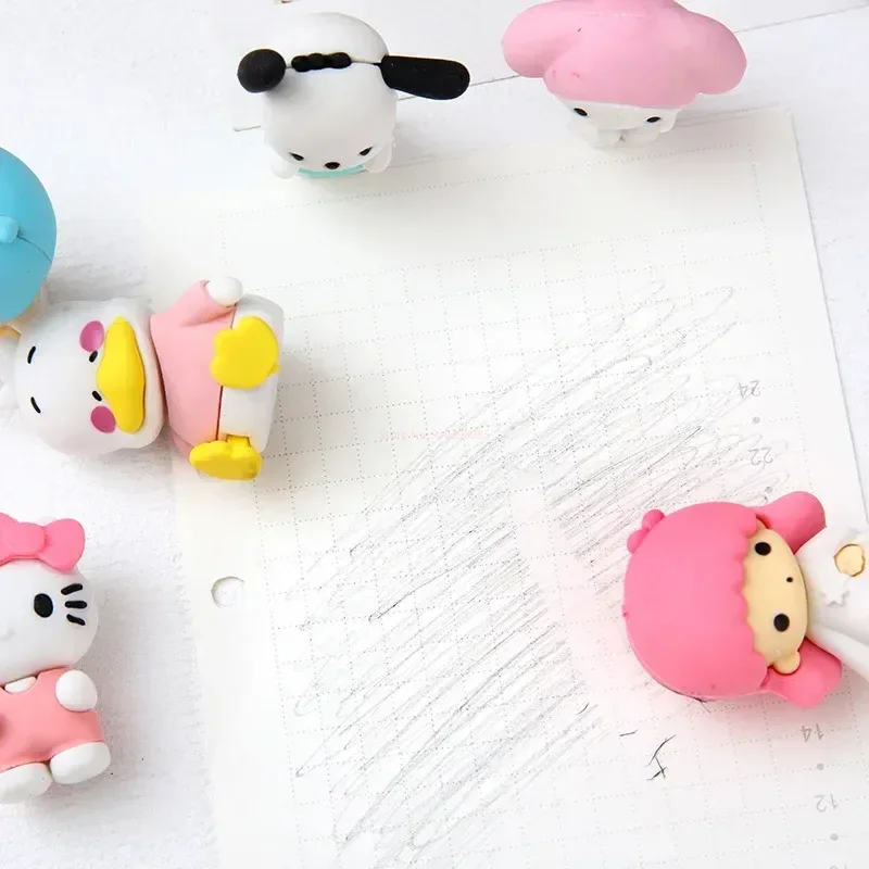 12pcs Sanrio Cute Eraser Kawaii Hello Kitty Detachable Assembly Gift Box Eraser Student Holiday Prizes Small Gifts Wholesale image 4