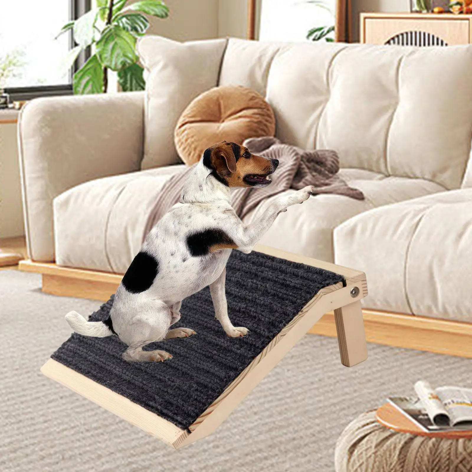 Dog Stair Ramp Compact Wooden Pet Ladder with Traction Mat Safe Climbing for Small Pets Bed Couch Car Dog Stair Ramp Compact Wooden Pet Ladder with Traction Mat Safe Climbing for Small Pets Bed Couch Car