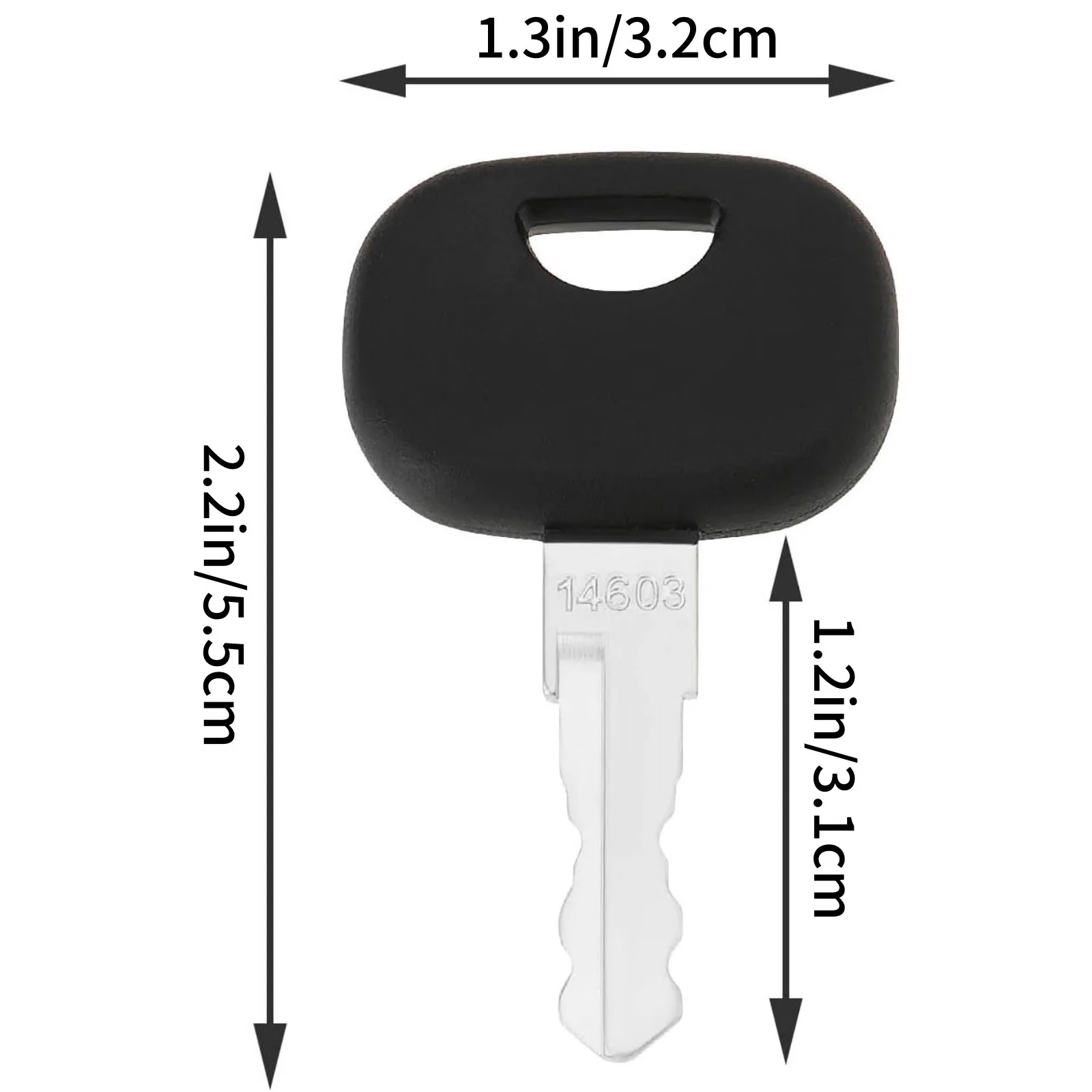 5Pcs 14603 Ignition Key Replacement for Forklift Excavator Loader Tractor, Fits JCB Bomag Volvo New Holland