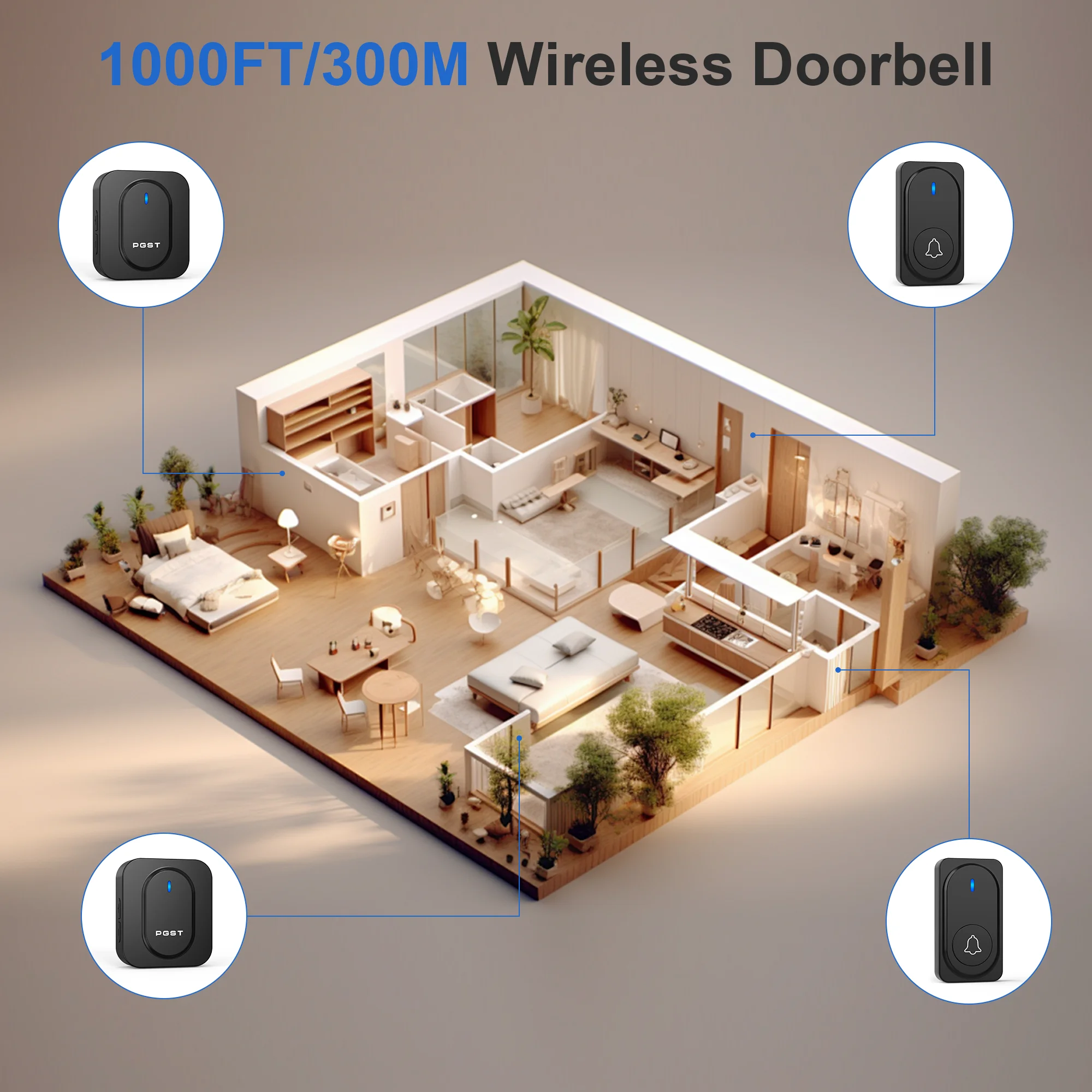 PGST draadloze deurbel 36 klok - Home Security Installation recensie en prijs
