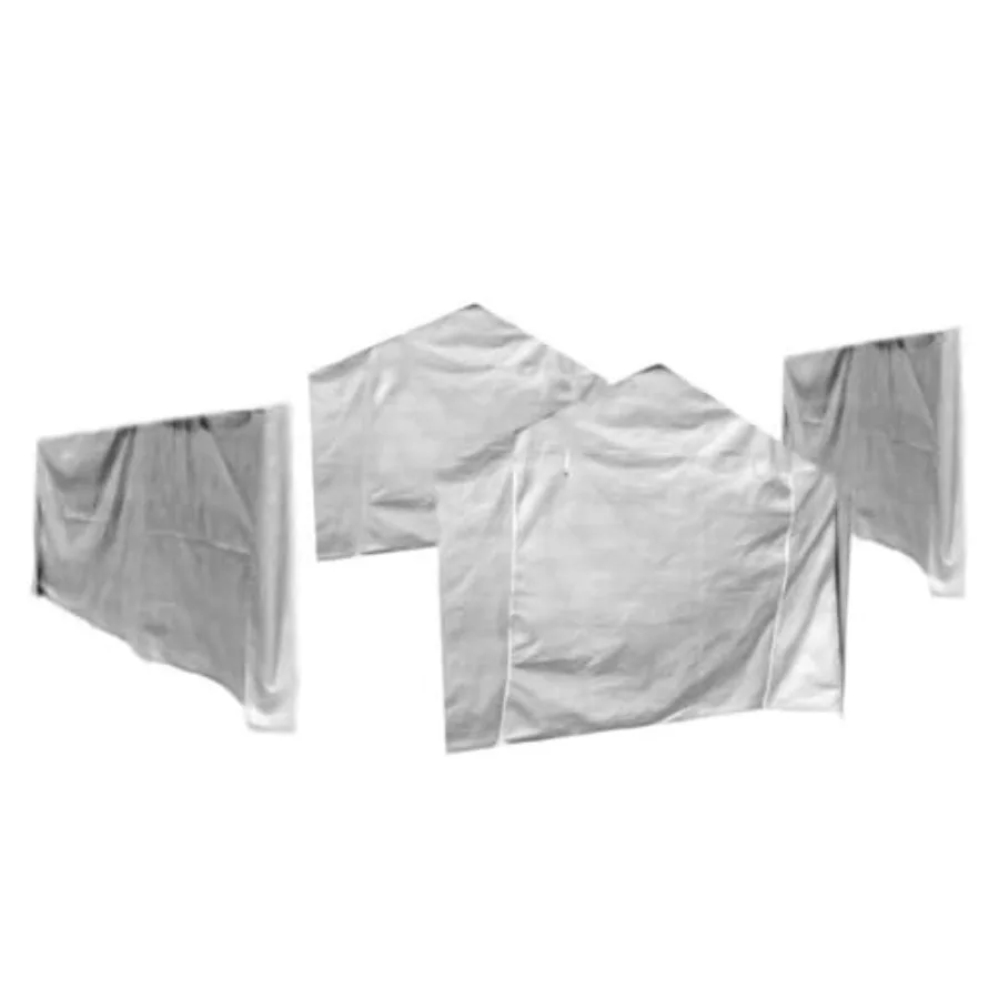 

10x20 Sidewall Canopy Carport Tarp Set 4pc Side Paneling Only Valanced Canopy Sidewall Kit White for Outdoor Shelter Protection