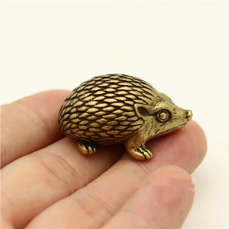 Copper Brass Hedgehog Small Fengshui Statue Ornament Chinese Process