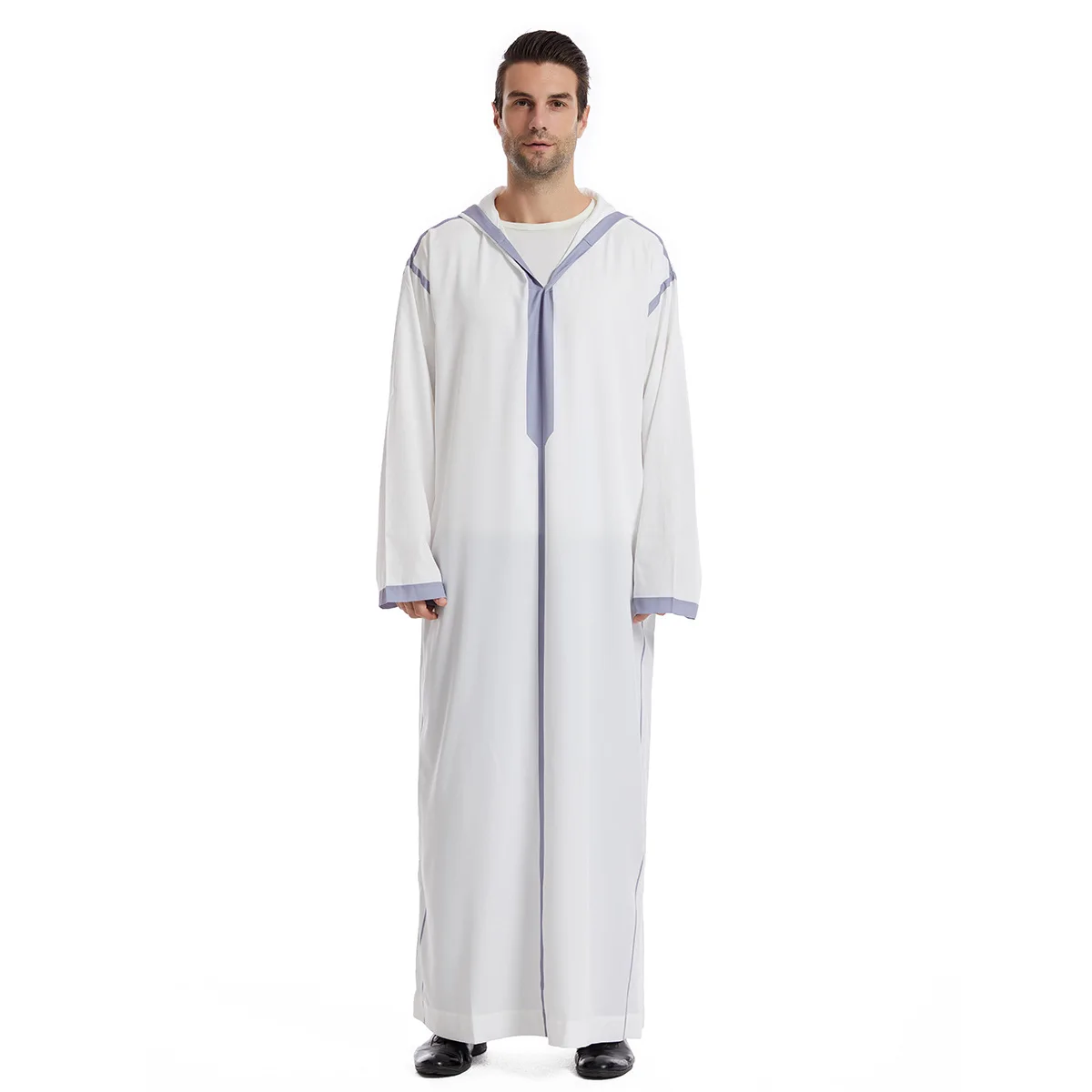 Muslimischen Jubba Thobe Kleidung Männer Hoodie Ramadan Robe Kaftan Abaya Dubai Türkei Islamische Kleidung Männlich Casual Lose Robe