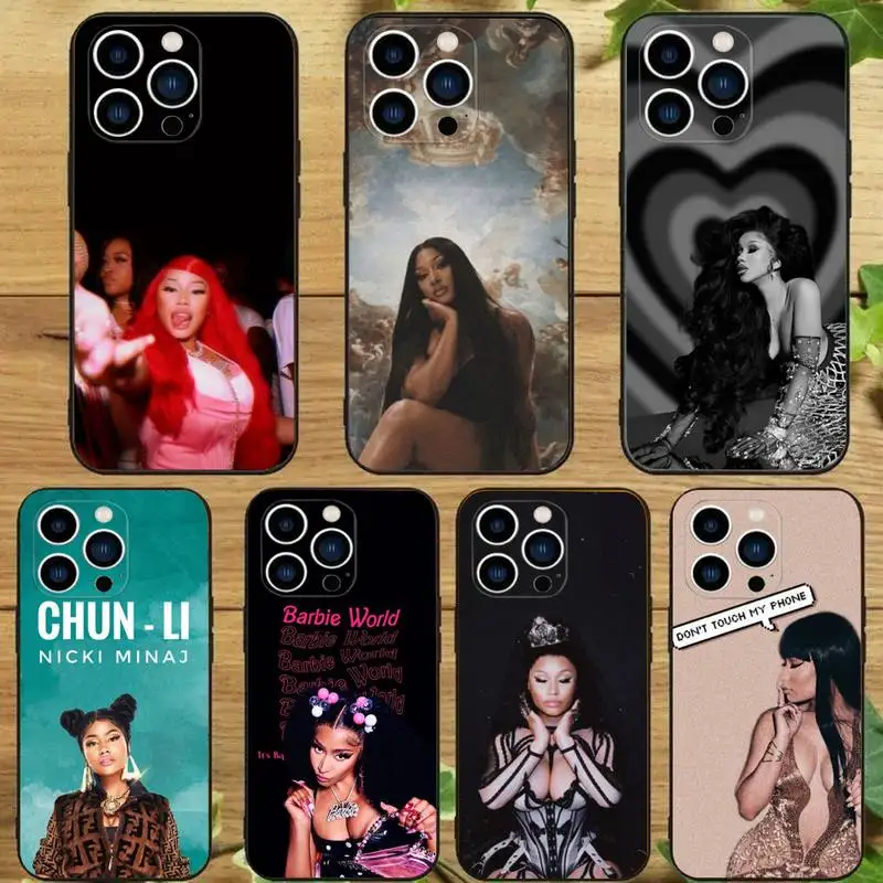 N-Nicki M-Minaj Phone Case For iPhone 15 14 13 12 11 Pro Max Xs Xr X 7 8 Plus 12 13 Mini Silicone Black Cover