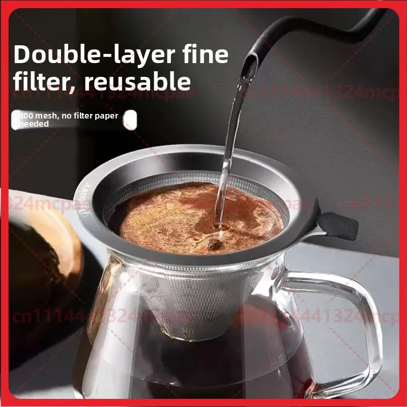 Pour Over Coffee Filter 304 SS 800 Mesh Double Layer Paperless