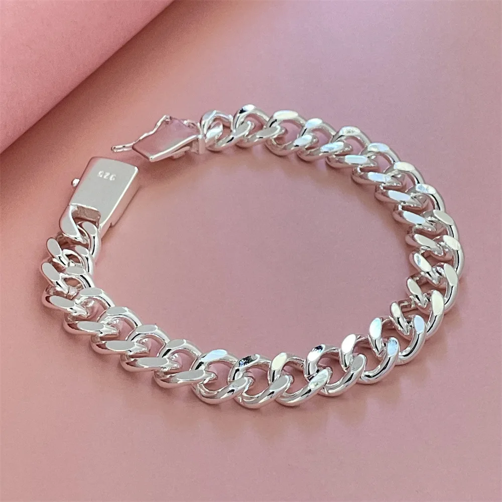 

Polished Shiny Square Buckle Side Bracelet Silver & Gold S925 Sterling Silver For Women Anti-tarnish long luster finish