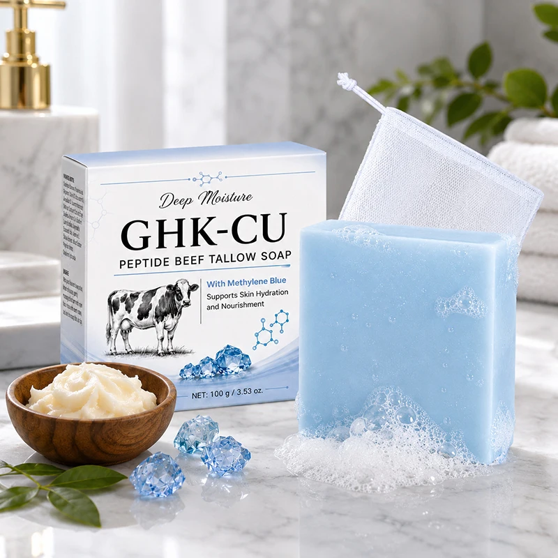 GHK-Cu Peptide Tallow Avocado Oil Facial Soap Deep Cleansing  Gentle Oil Control 2-in-1 Body Face Soap Moisturize Skin Care Soap