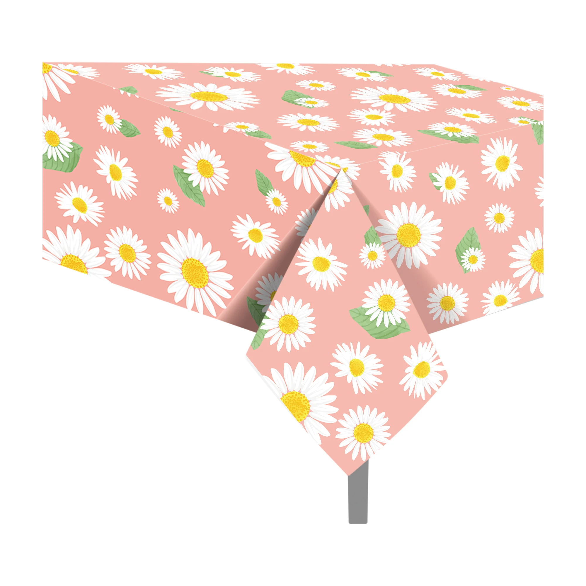 Little Daisy Flower Party Disposable Tablecloth Outdoor Camping Picnic Mat Table Cover Baby Shower Birthday Party Decor Supplies