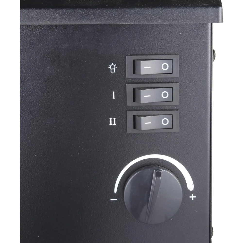 Calentador de espacio para chimenea eléctrica Comfort Zone, estilo de estufa cálida tradicional, efecto de llama 3D realista, termostato ajustable y