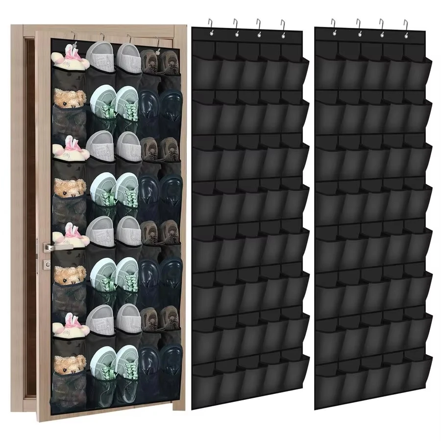 Organizador de Zapatos Colgante para Puerta con 14/24/40 Compartimentos, Bolsillos de Malla, para Armario