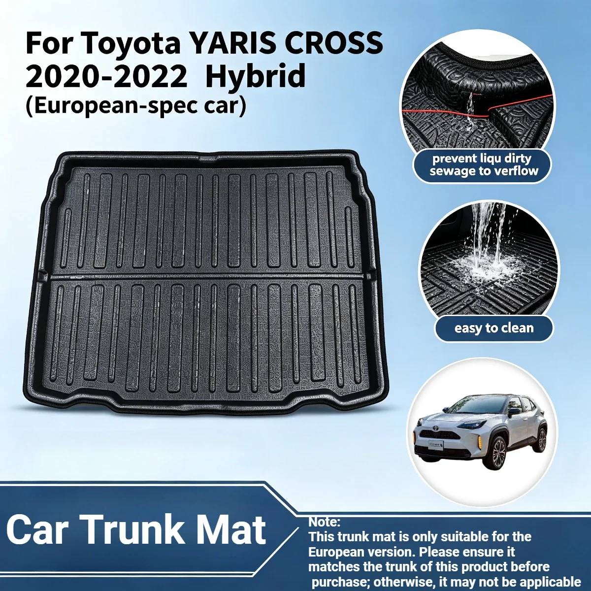 Car Trunk Mat For Toyota YARIS CROSS2020-2022 Hybrid Boot Mats Storage Pad Rear Trunk Cargo Waterproof Carpets Pads