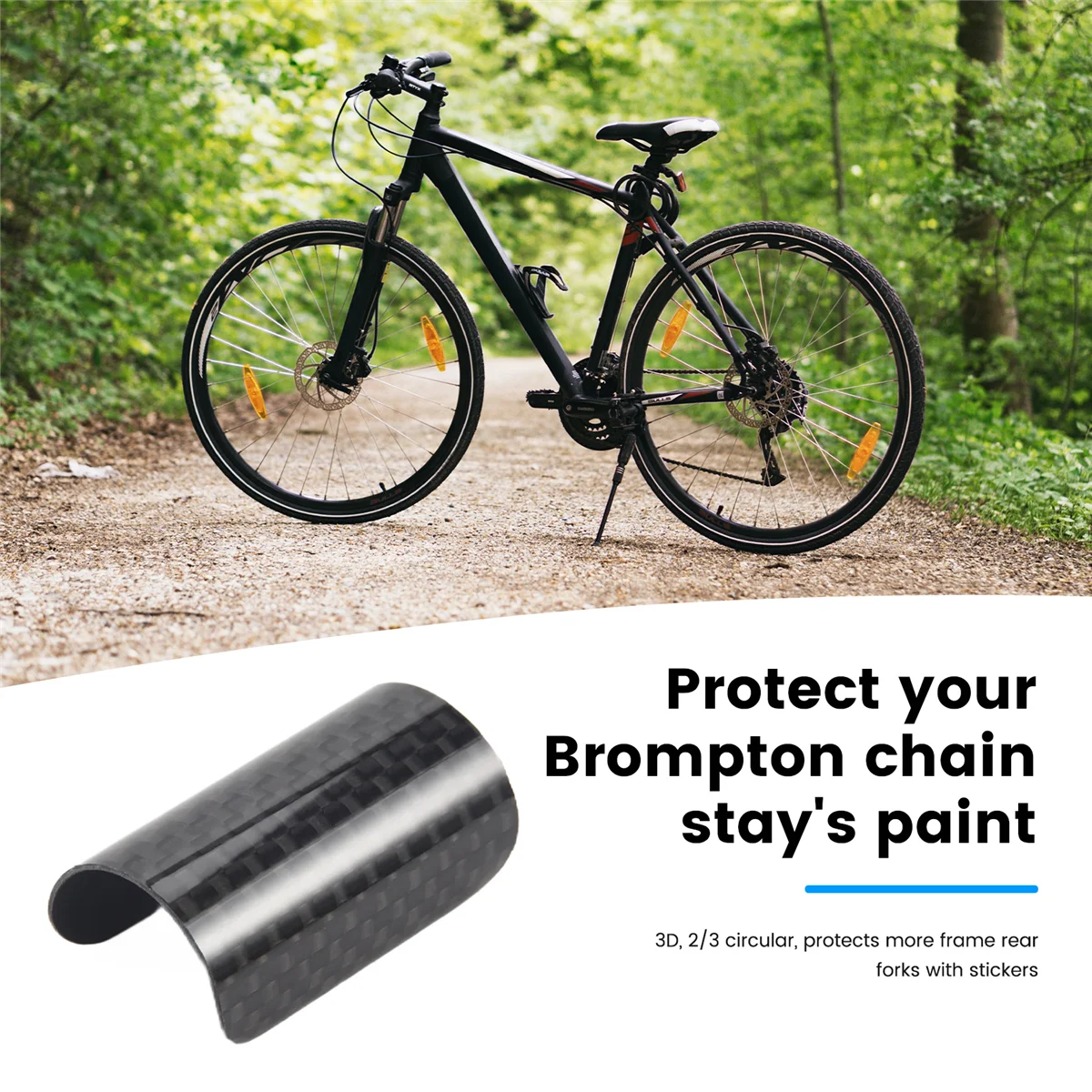 GZMO Carbon Bike Chain E Hook Protector for Brompton Bike Rear Triple-cornered Frame Guard Pad for 3SIXTY Chain Stay Part 2
