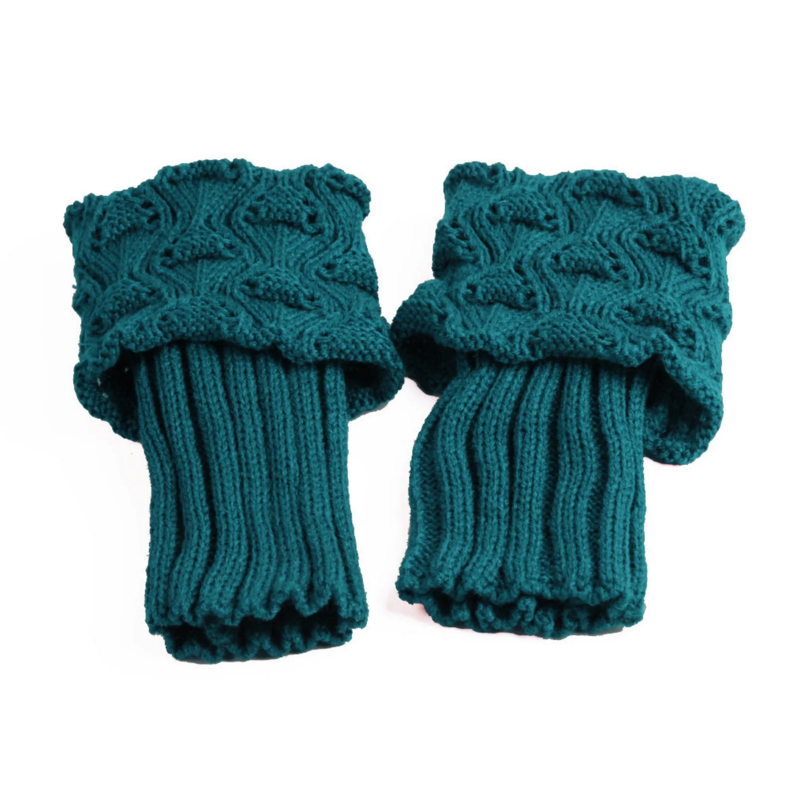 Scaldamuscoli lavorati a maglia solidi Scaldamuscoli corti Copri stivali Legging da donna Scaldamuscoli per piedi all'uncinetto Accessori per vestire alla moda