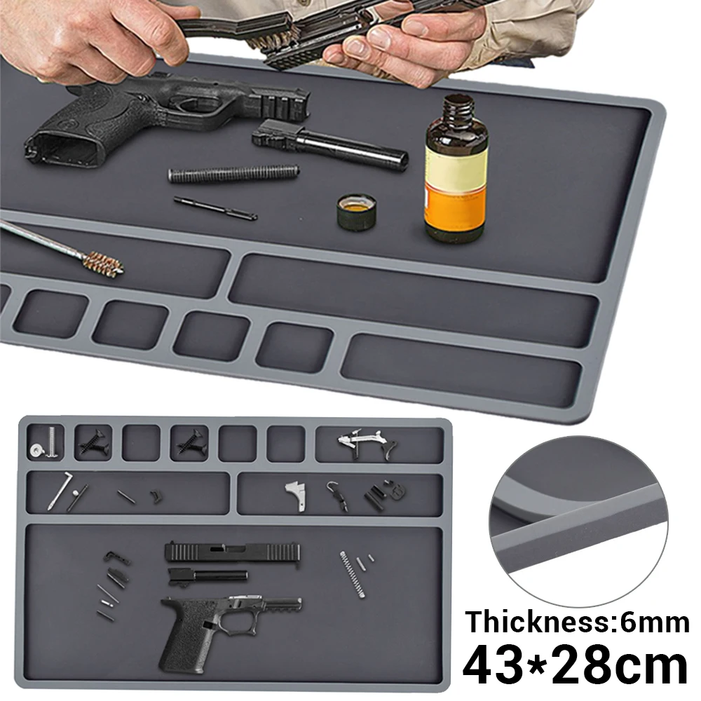 Universal Gun Cleaning Mat Rifle Pistol Cleaning Mat Non-Slip 6mm Thick Cleaning Mat Pistol Gun Repair Workbench Mat