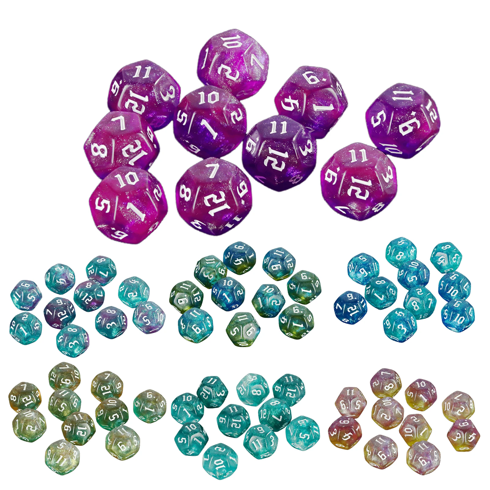 

Набор разноцветных кубиков, 10 шт. пластика D12 для ролевых настольных игр - игровые аксессуары