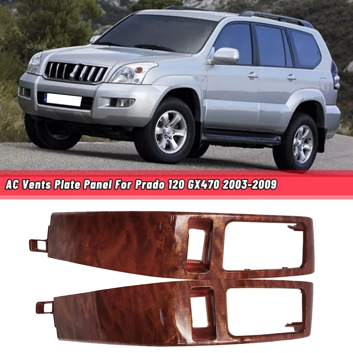 Multi-Purpose Car A/C Vents Frame Finish Plate Panel For Toyota Land Cruiser Prado 120 FJ120 Lexus GX470 2003-2009 Replacement D