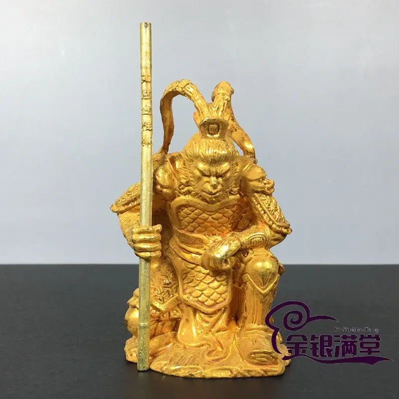 Gilt Monkey king sun wukong Ornament Decoration Tea Pet Figurines Desk Decor Accessories